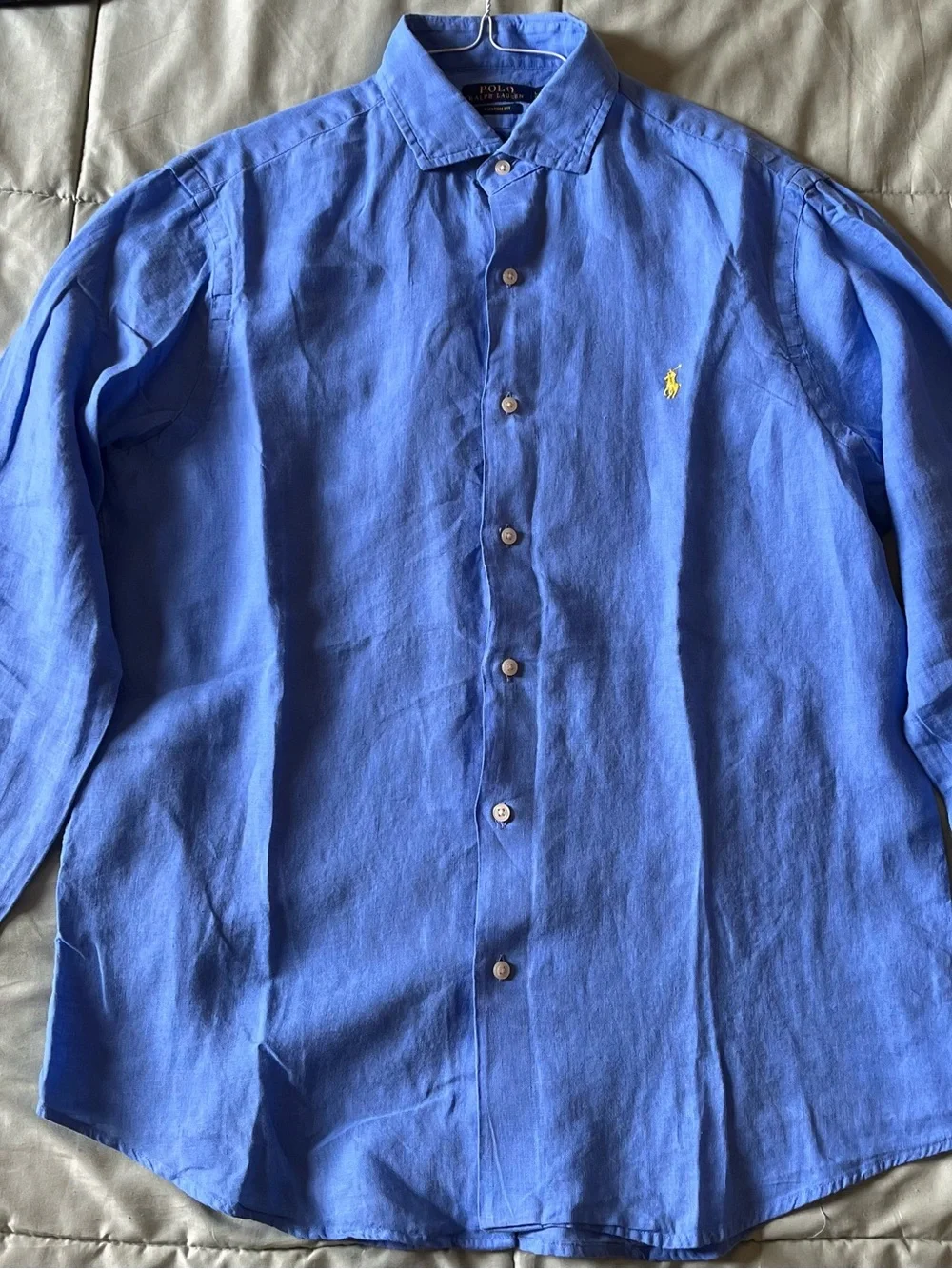 POLO Ralph Lauren Linen Shirt - Size L - Blue, Long sleeve